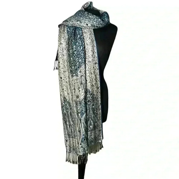 UNBRANDED Multicolor Multi Detailed Mirrored Fringed Wrap Scarf - Picture 1 of 6